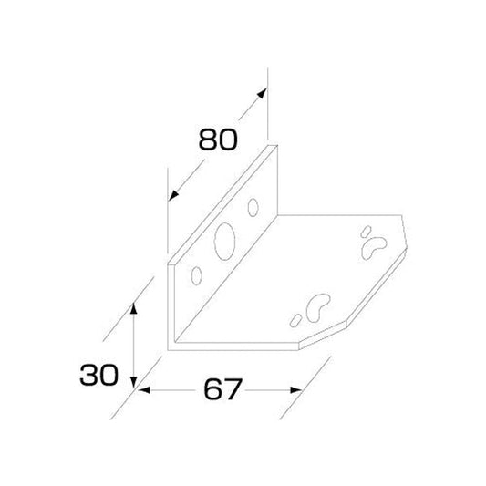 ジェットイノウエ フラットマーカーランプ取付ステー L型 80×30×67 502841