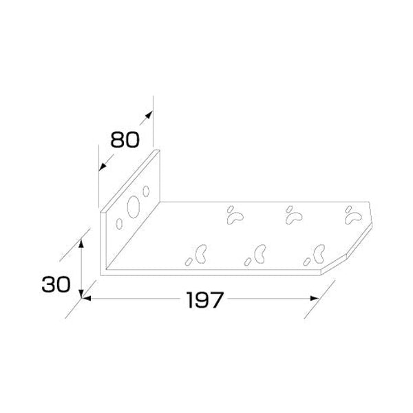 ジェットイノウエ フラットマーカーランプ取付ステー L型 80×30×197 502843