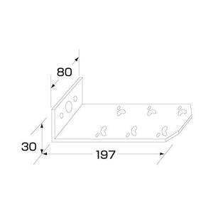 ジェットイノウエ フラットマーカーランプ取付ステー L型 80×30×197 502843
