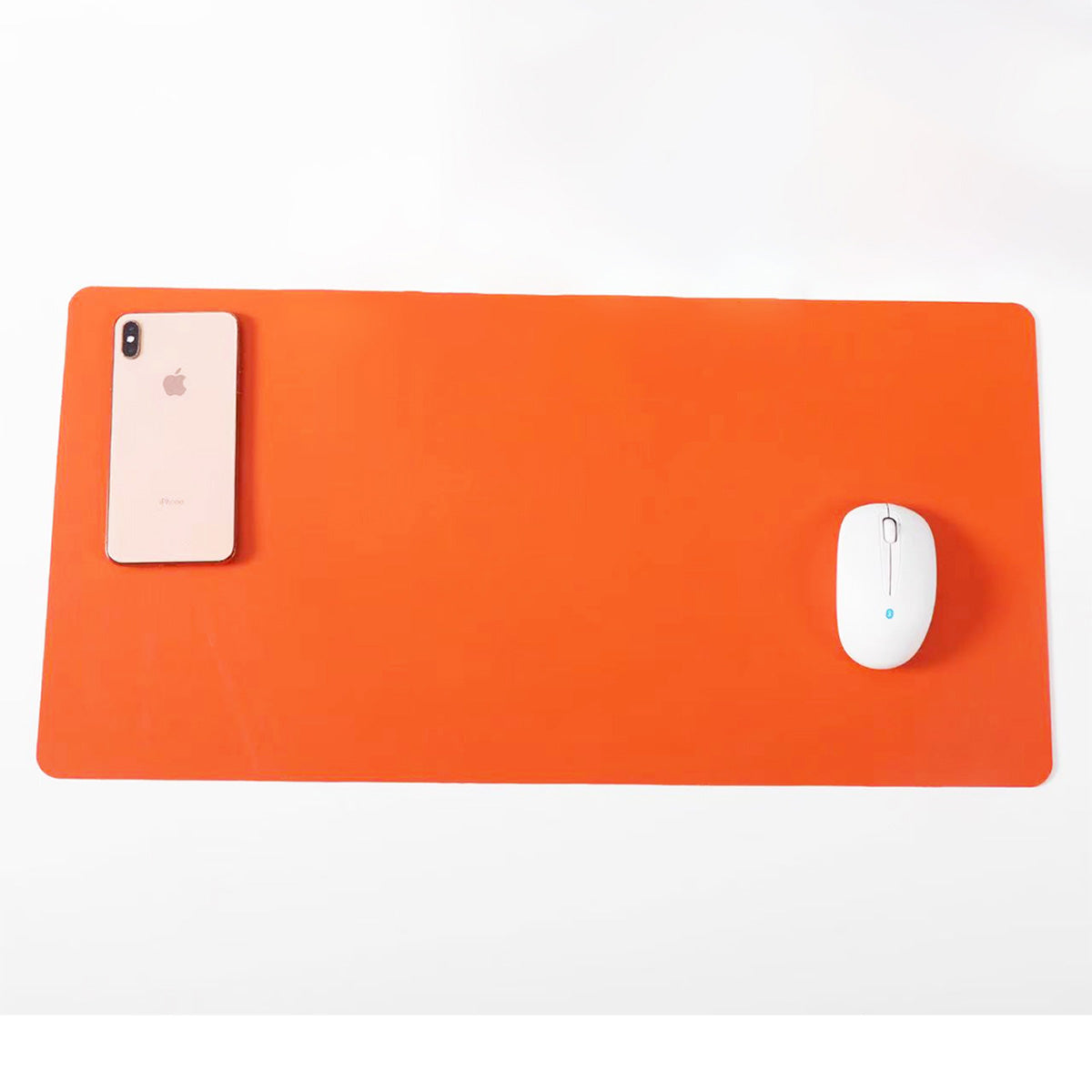 フェイクレザーデスクマット80×40cm　黒×灰　D8040P1