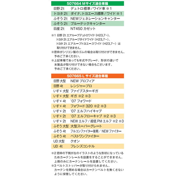 ジェットイノウエ トラック用汎用アクセサリー サイドカーテン VIOLA L 507665