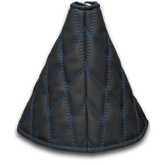 ジェットイノウエ モコモコシフトブーツカバー ダブルステッチ ヌバック調ブラック/青糸 508104