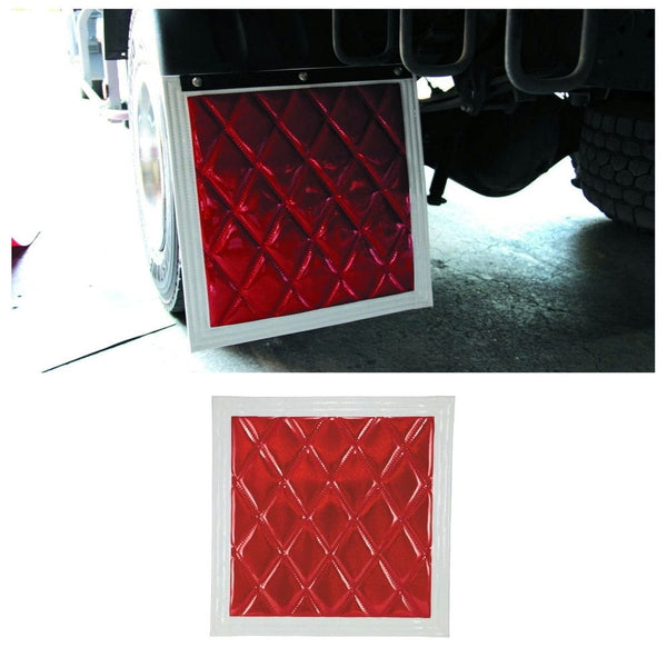 ジェットイノウエ ウレタン入り泥除け［綺羅］Wステッチ 450×810 レッド/ホワイト 縦450×横810mm 523931