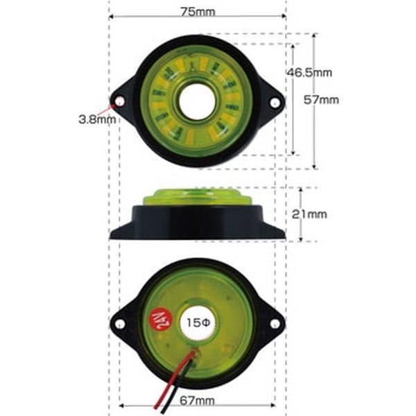 ジェットイノウエ LED サイドマーカー丸型 24V車用 ランプ 丸型 534908