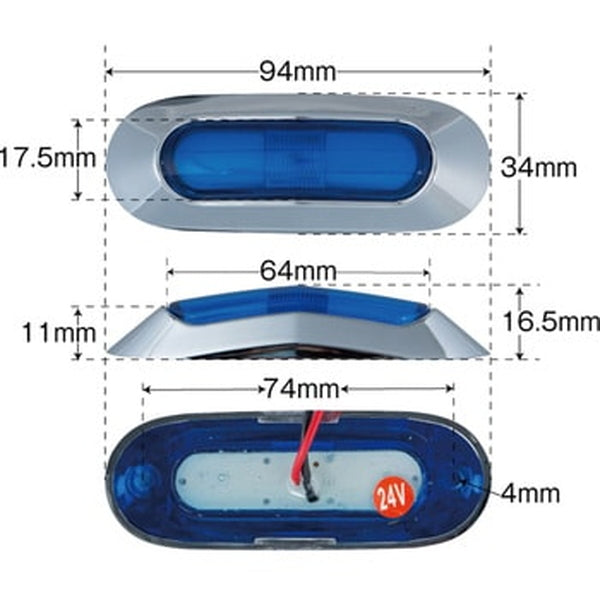 ジェットイノウエ LED サイドマーカーランプ 24V車用 534921