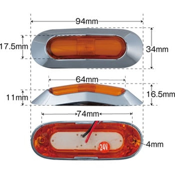 ジェットイノウエ LED サイドマーカーランプ 24V車用 534922