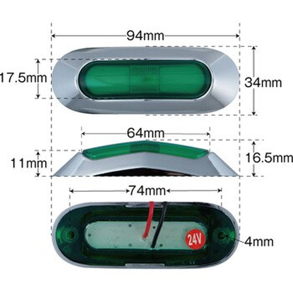 ジェットイノウエ LED サイドマーカーランプ 24V車用 534923