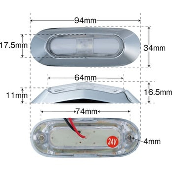 ジェットイノウエ LED サイドマーカーランプ 24V車用 534924