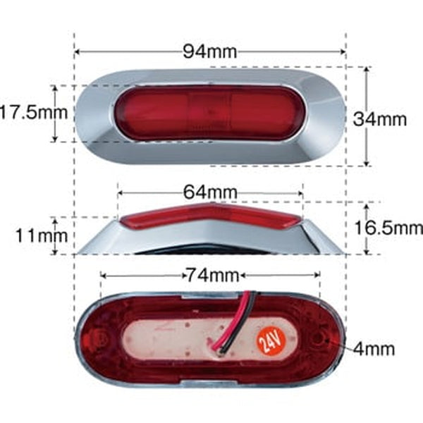 ジェットイノウエ LED サイドマーカーランプ 24V車用 534926