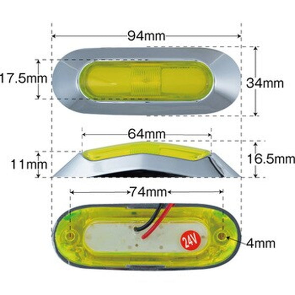 ジェットイノウエ LED サイドマーカーランプ 24V車用 534928