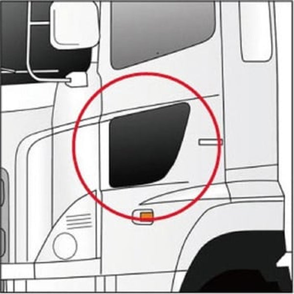 ジェットイノウエ 安全窓ガーニッシュ 日野大型車＆４ｔ車用 鏡面 / ウロコ 572479