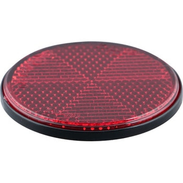ジェットイノウエ ＮＥＷリフレクター 丸型 60mmΦ 両面テープ固定タイプ 黒ベース レッド 592261