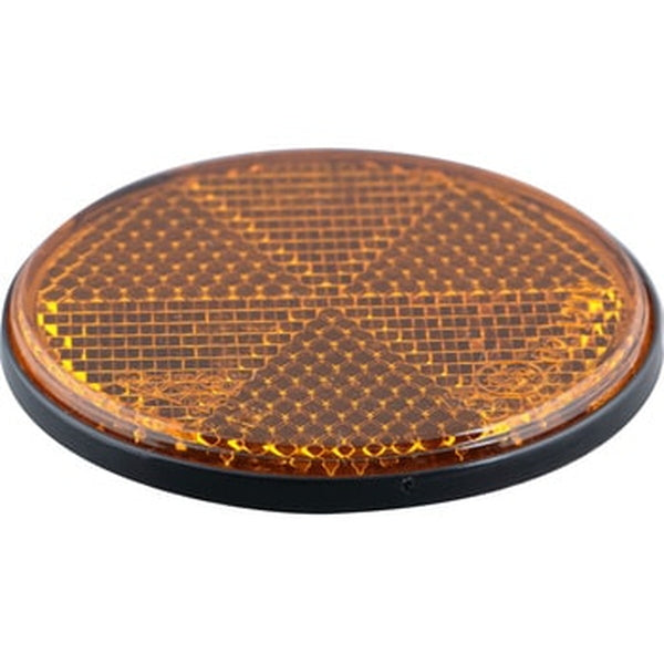 ジェットイノウエ ＮＥＷリフレクター 丸型 60mmΦ 両面テープ固定タイプ 黒ベース アンバー 592262