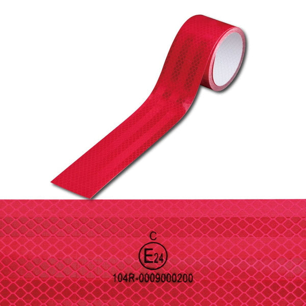 ジェットイノウエ リフレクター 反射テープ Ｅマーク付き 各色 50mm幅 x 25M 赤色 592341