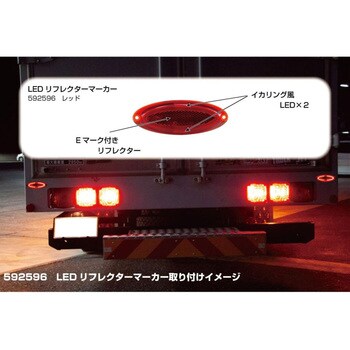 ジェットイノウエ リフレクターマーカー 12V/24V レッド 592596
