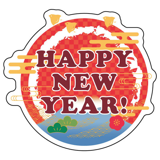貼ってはがせるウィンドウサイン　HAPPY NEW YEAR　Sサイズ