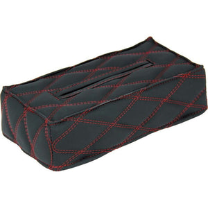 ジェットイノウエ モコモコティッシュカバーVer.2 ダブルステッチ ヌバック調ブラック/赤糸 594960