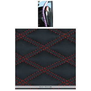 ジェットイノウエ モコモコロングアシストグリップカバー ダブルステッチ ヌバック調 ブラック/赤糸 595220