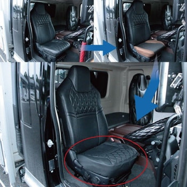 ジェットイノウエ シートカバー COMBI 座面カバー 汎用 黒/赤糸 595330