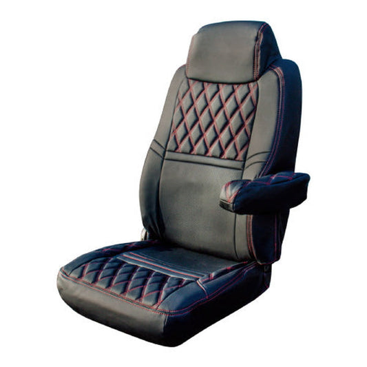 ジェットイノウエ シートカバー COMBI いすゞNEWギガ用 ブラック/赤糸 595333