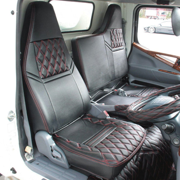 ジェットイノウエ シートカバー COMBI ふそう2t ブルーテックキャンター 標準車用 赤糸 595336