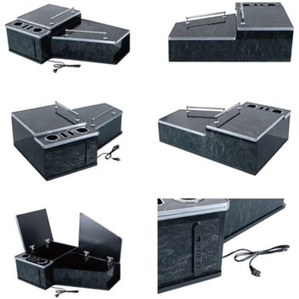 ジェットイノウエ センターテーブル いすゞ ファイブスターギガ用 コンセント＆USB付 茶木目 595524