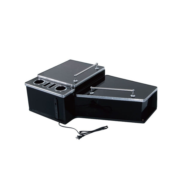 ジェットイノウエ センターテーブル いすゞ ファイブスターギガ用 コンセント＆USB付 ピアノブラック 595522