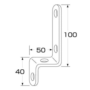 ジェットイノウエ ストロングステー ストレート ステンレス No.16（40×50×100mm） 596116