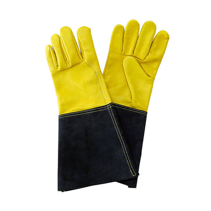 Luxury Leather Gauntlet Gloves Mens Large ガーデニング グローブ メンズ Lサイズ
