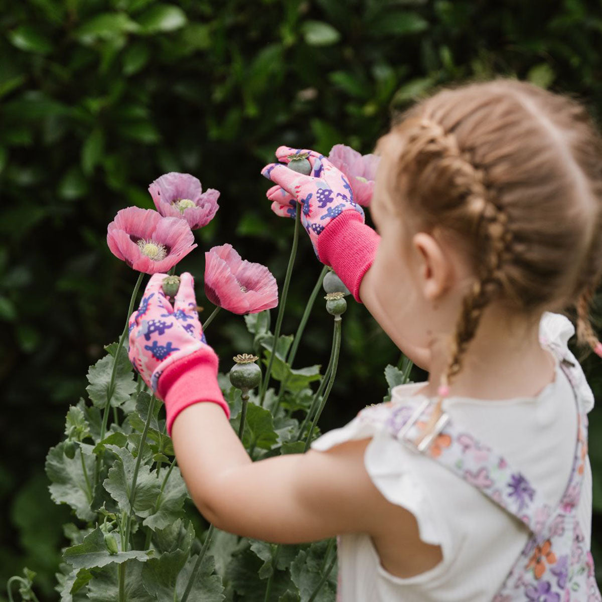 Kids Dinosaur Gardening Gloves 子供用 ガーデニング グローブ  恐竜 ピンク