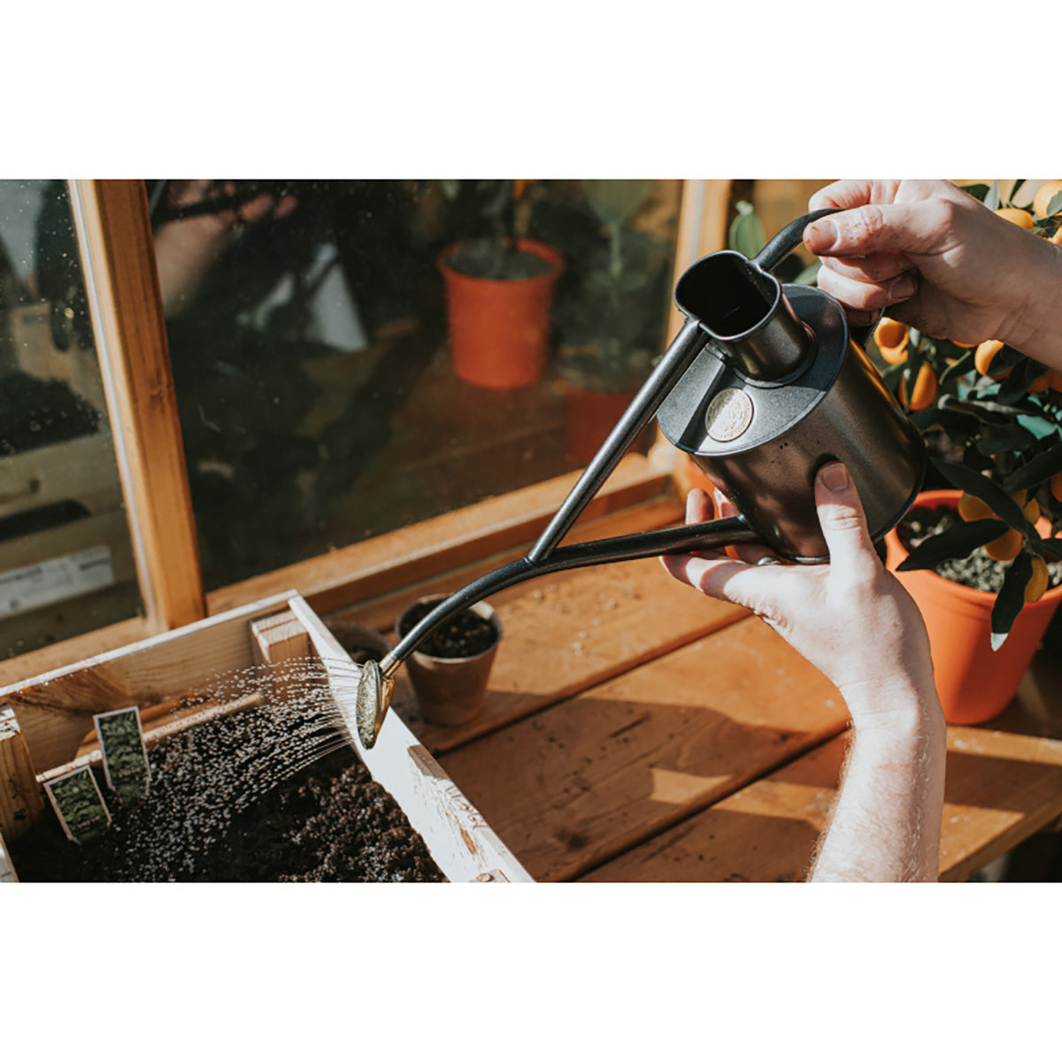 Metal Indoor 1L 金属製 じょうろ ガーデニング グラファイト