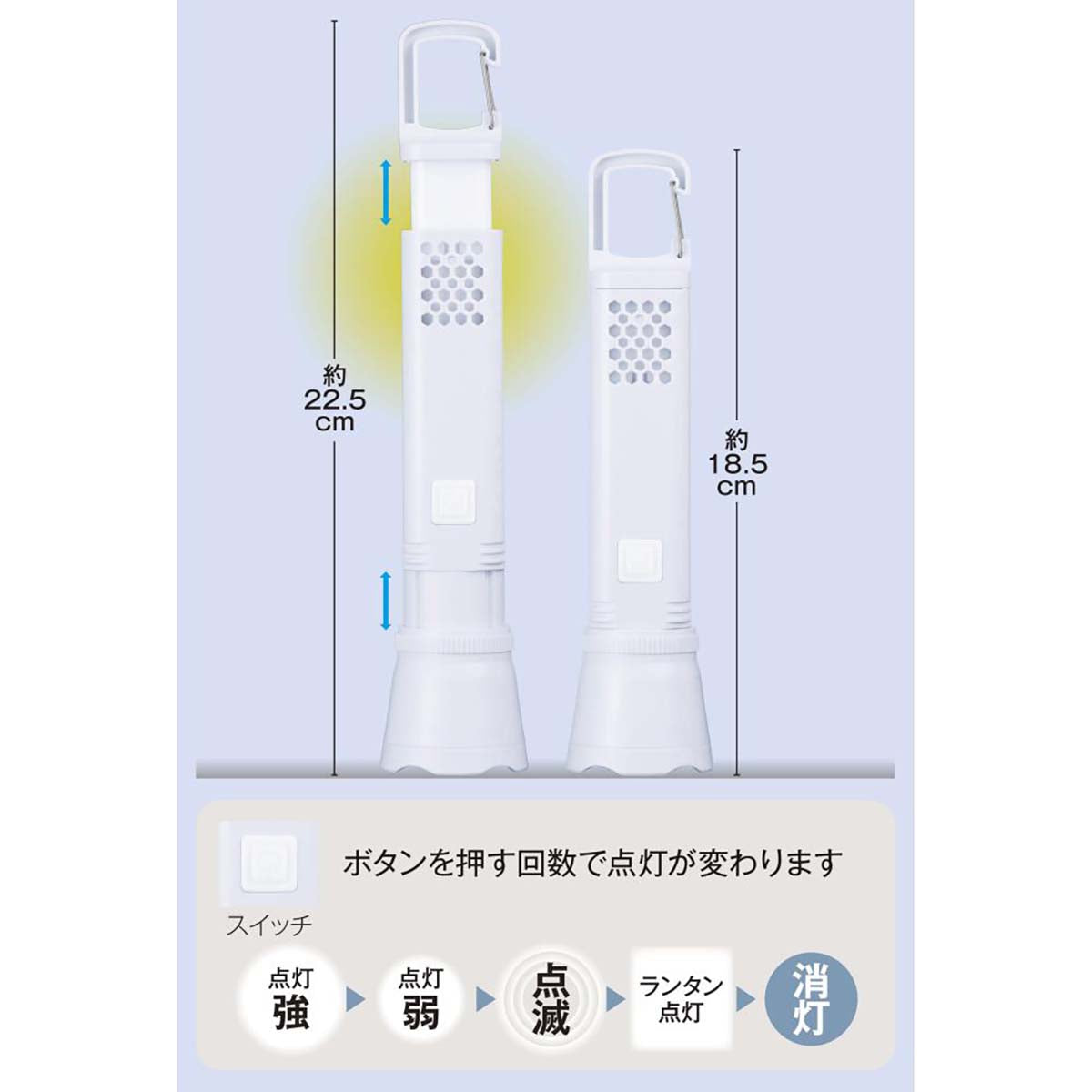 カラビナ付きマルチライト