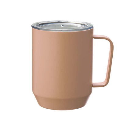 蓋付き真空ステンレスマグカップ　400ｍｌ　ピンクグレー
