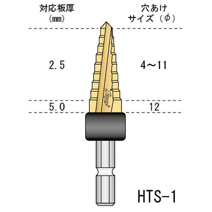 ライト精機 パック品 六角軸チタンステップビット HTS-1