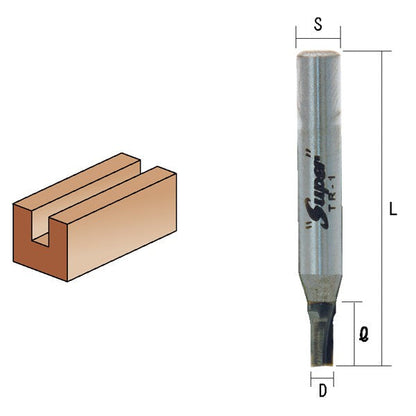 ライト精機 トリマ用超硬ストレートビット TR-3