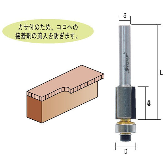 ライト精機 トリマ用カサ付目地払（コロ付） TR-21