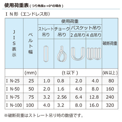 東レインターナショナル ケミカルスリング C1N エンドレス形 1ton 幅25mm 長さ0.5m～5ｍ