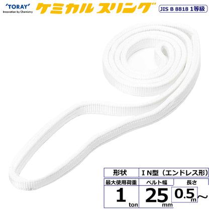 東レインターナショナル ケミカルスリング C1N エンドレス形 1ton 幅25mm 長さ0.5m～5ｍ