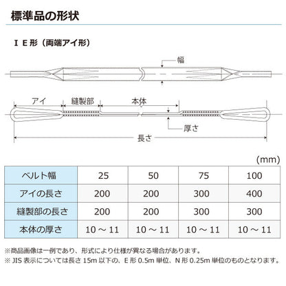 東レインターナショナル ケミカルスリング C1E 両端アイ形 2ton 幅100mm 長さ1.5m～10ｍ