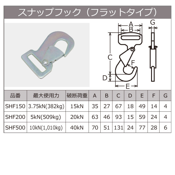 東レインターナショナル ベルタイト ラチェットバックル RK-50M スナップフックフラットタイプ付