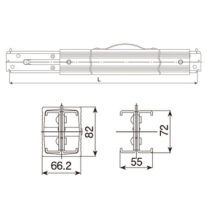 allsafe デッキングビームSサイズ 使用範囲 1,780～2,050mm