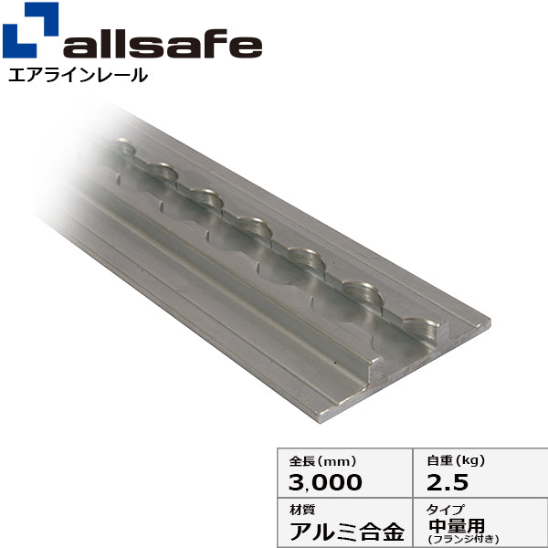 allsafe エアラインレール中量用 フランジ付き