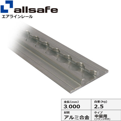 allsafe エアラインレール中量用 フランジ付き