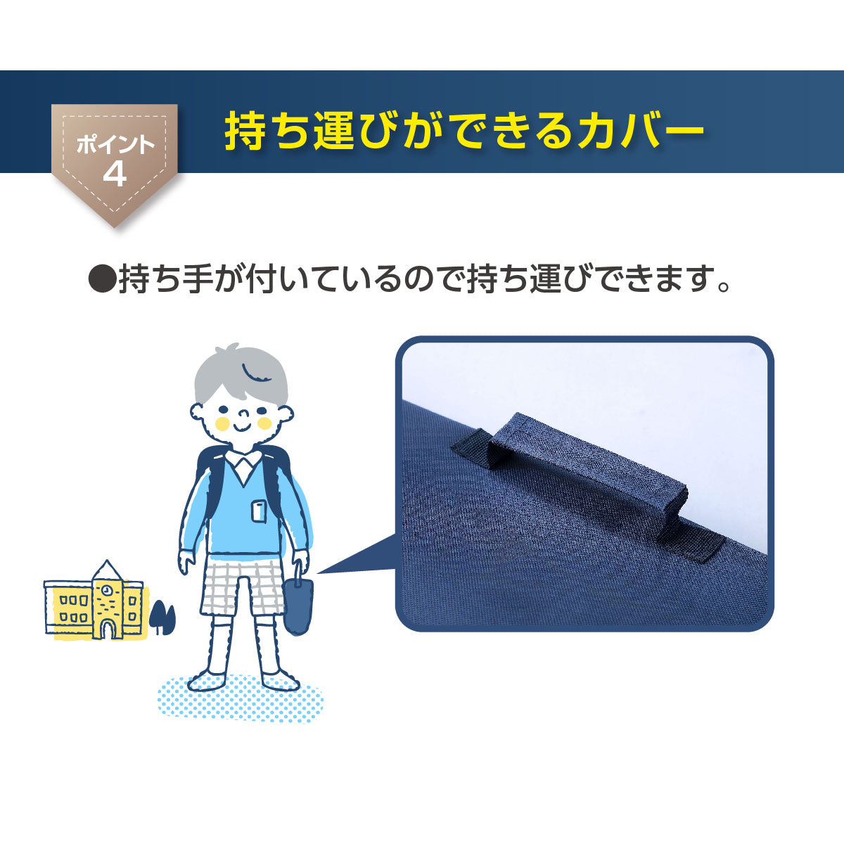 MOTTETE PLUS　防災ずきんカバー　防災バッグん　ネイビー