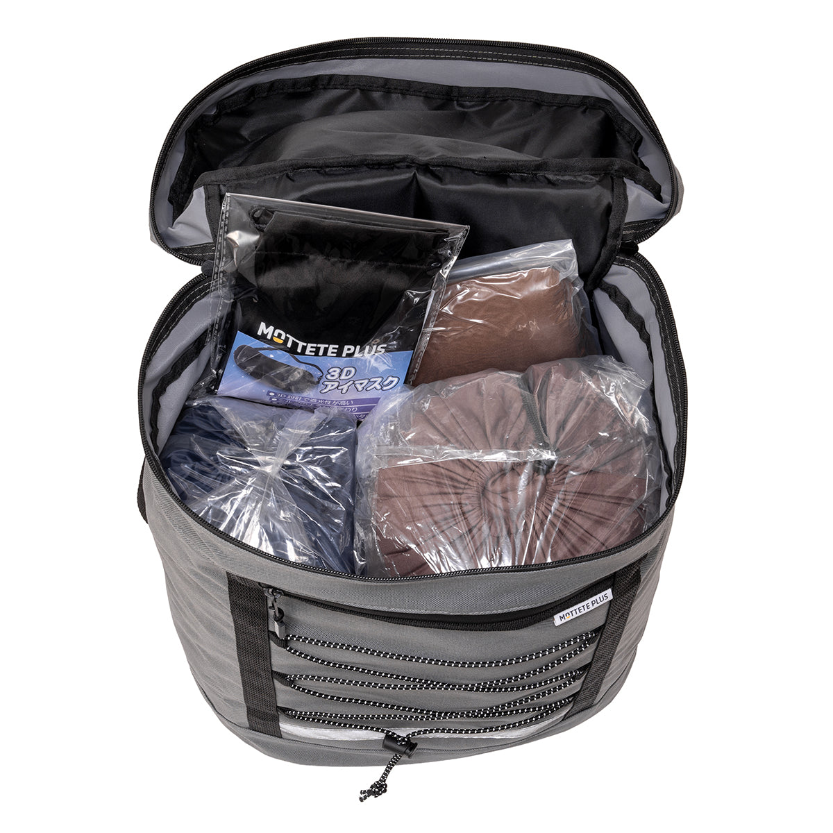 MOTTETE PLUS 寝具メーカーが考えた 防災リュック 宿泊5点セット ブラック