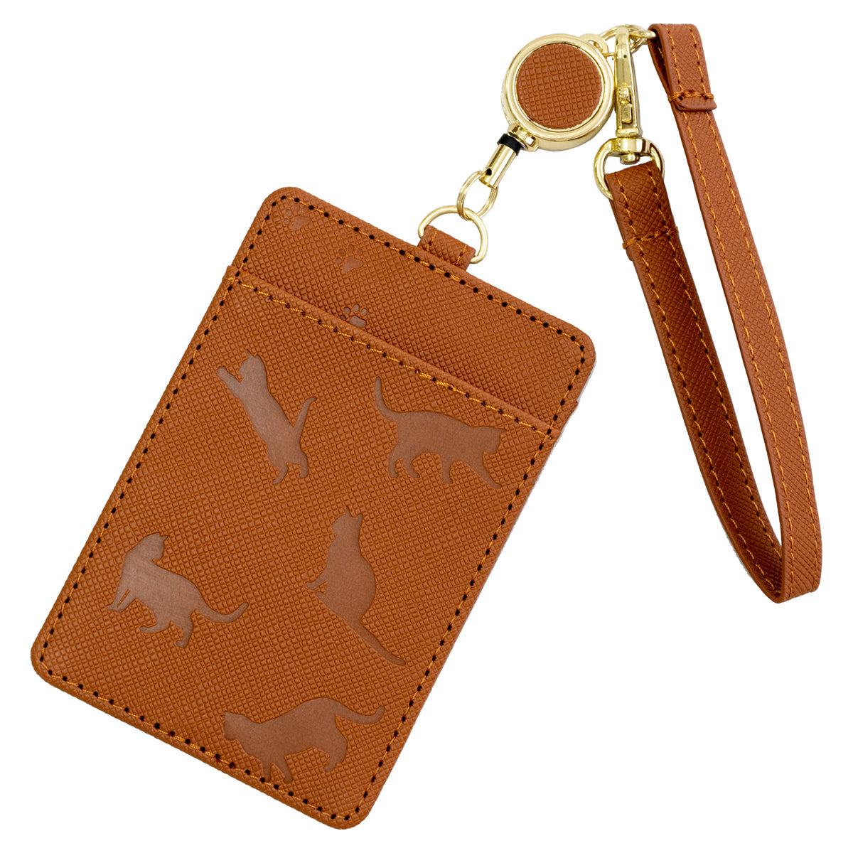 やっぱり猫が好き　パスケース　ブラウン