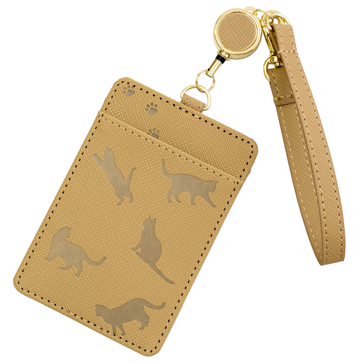 やっぱり猫が好き　パスケース　グレージュ