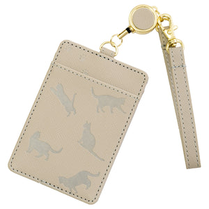 やっぱり猫が好き　パスケース　グレーホワイト