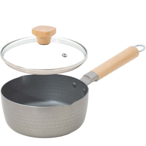 every U.　アルミ製雪平鍋　ガラス蓋付　18cm