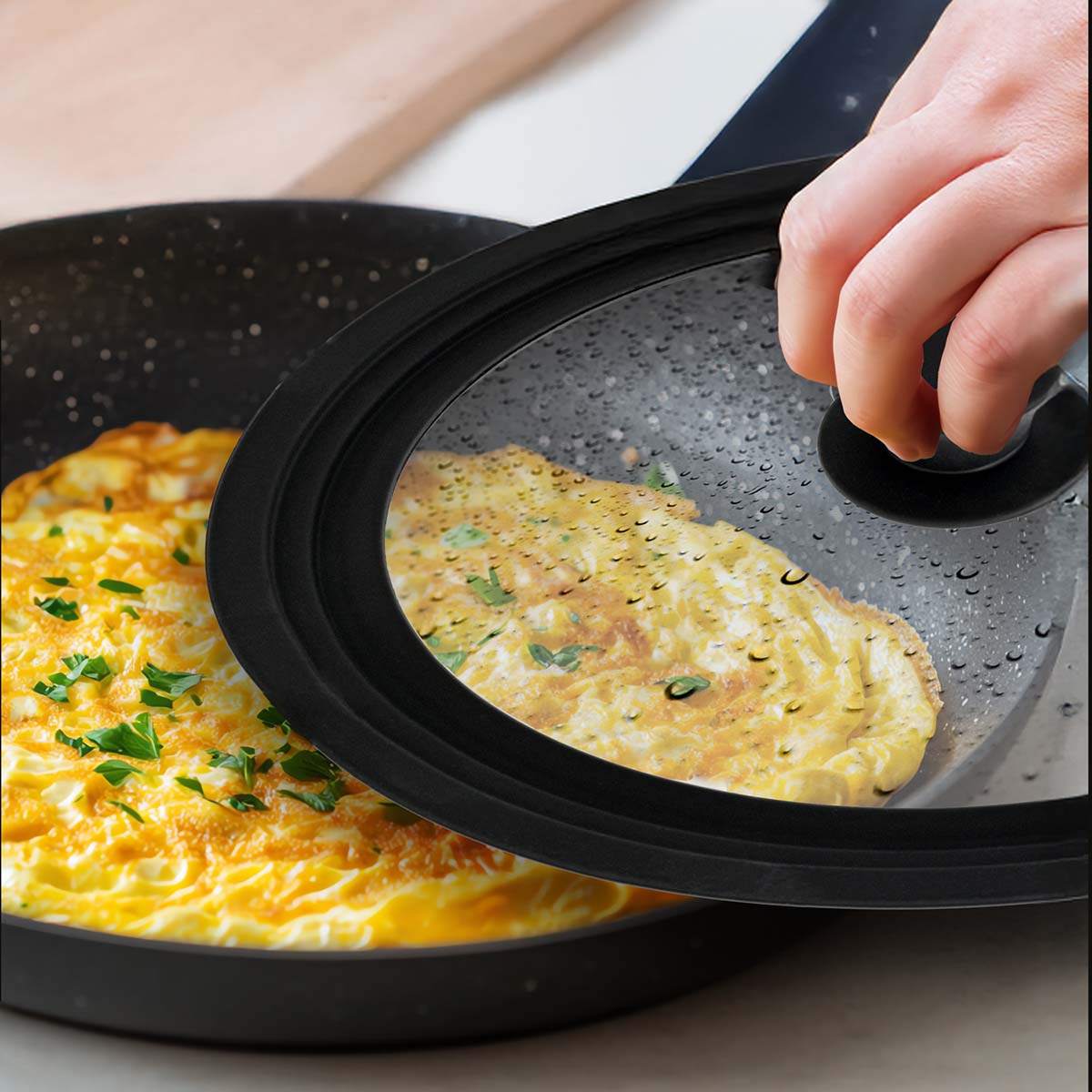 every U.　ガラス蓋　22cm-24cm-26cm兼用